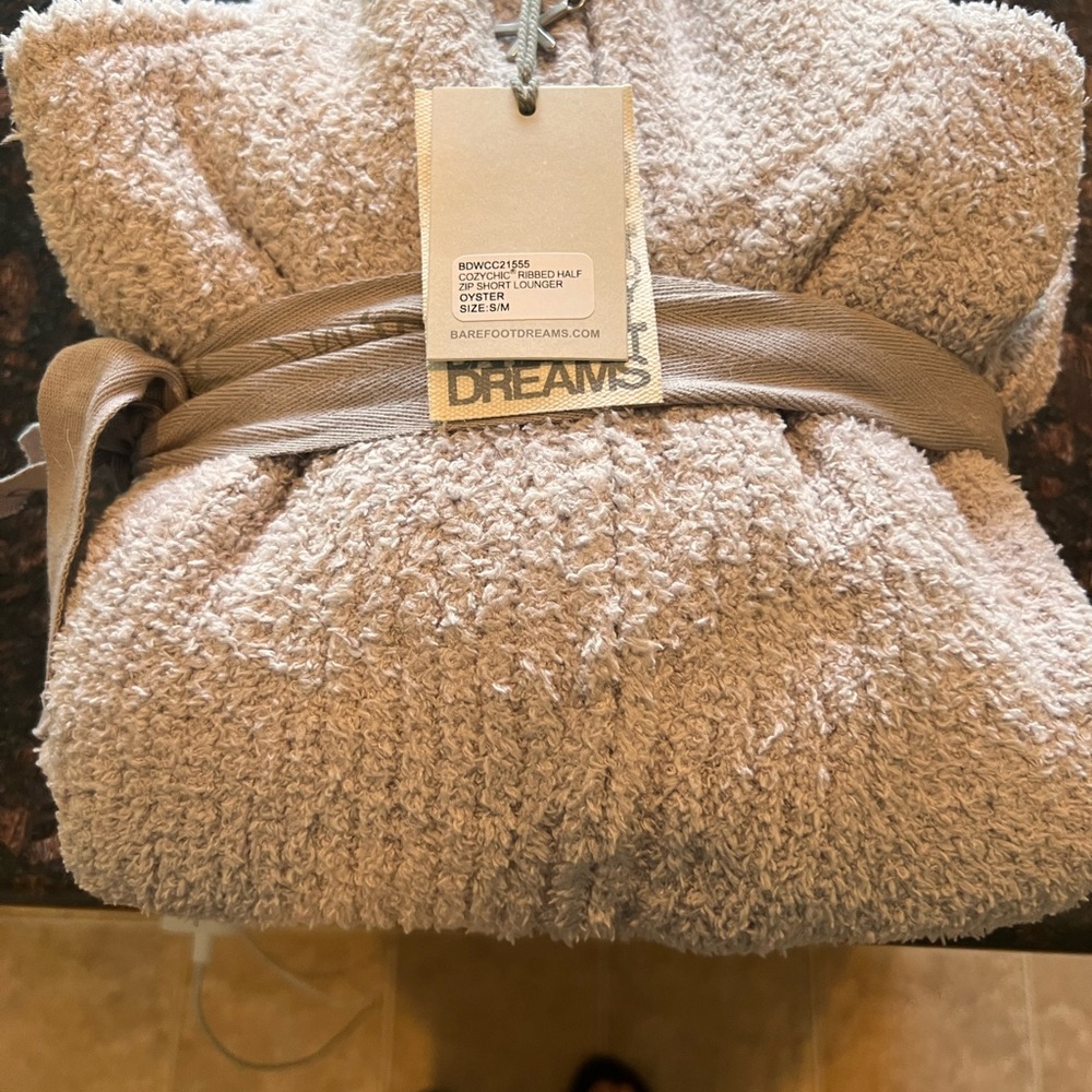 Barefoot Dreams Cozychic Ribbed Half Zip Short Lounger NWT